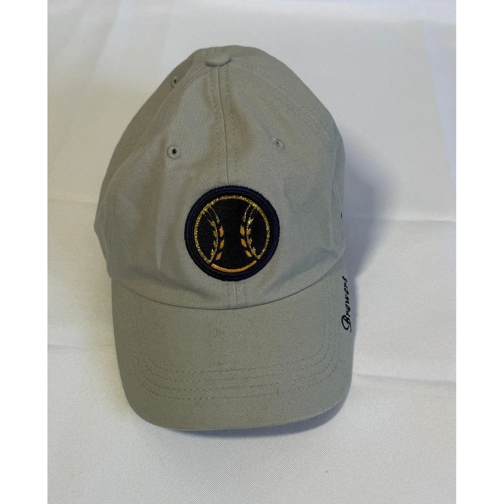 '47 MLB Milwaukee Brewers Hat Cap Adjustable Clean Up Strapback Light Gray OSFM